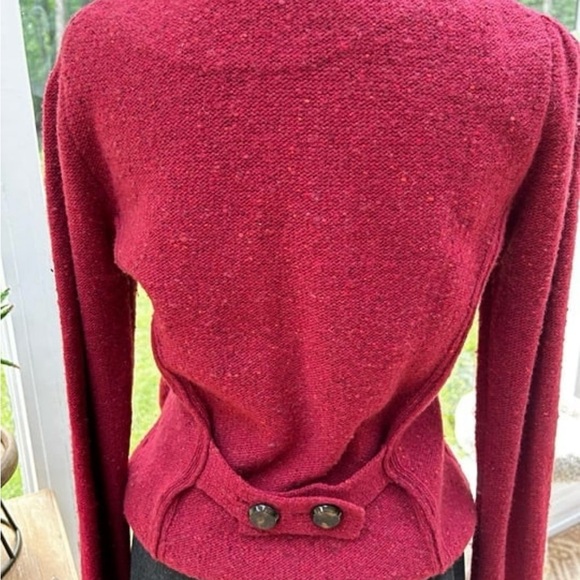 Laureate Lane Anthropology Sweater/Blazer Red Vintage Wool Academia Minimalist S - Picture 7 of 7